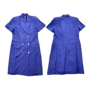Harve Benard Purple Linen Blend Double Breasted Dress Size 12